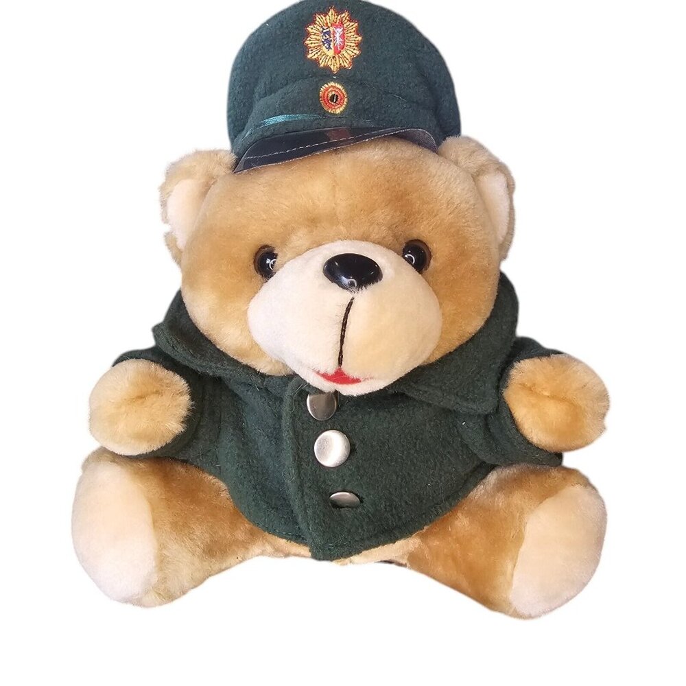 Vintage 90s Schleswig Holstein German Police Teddy Bear Plush Stuffed Animal 10"